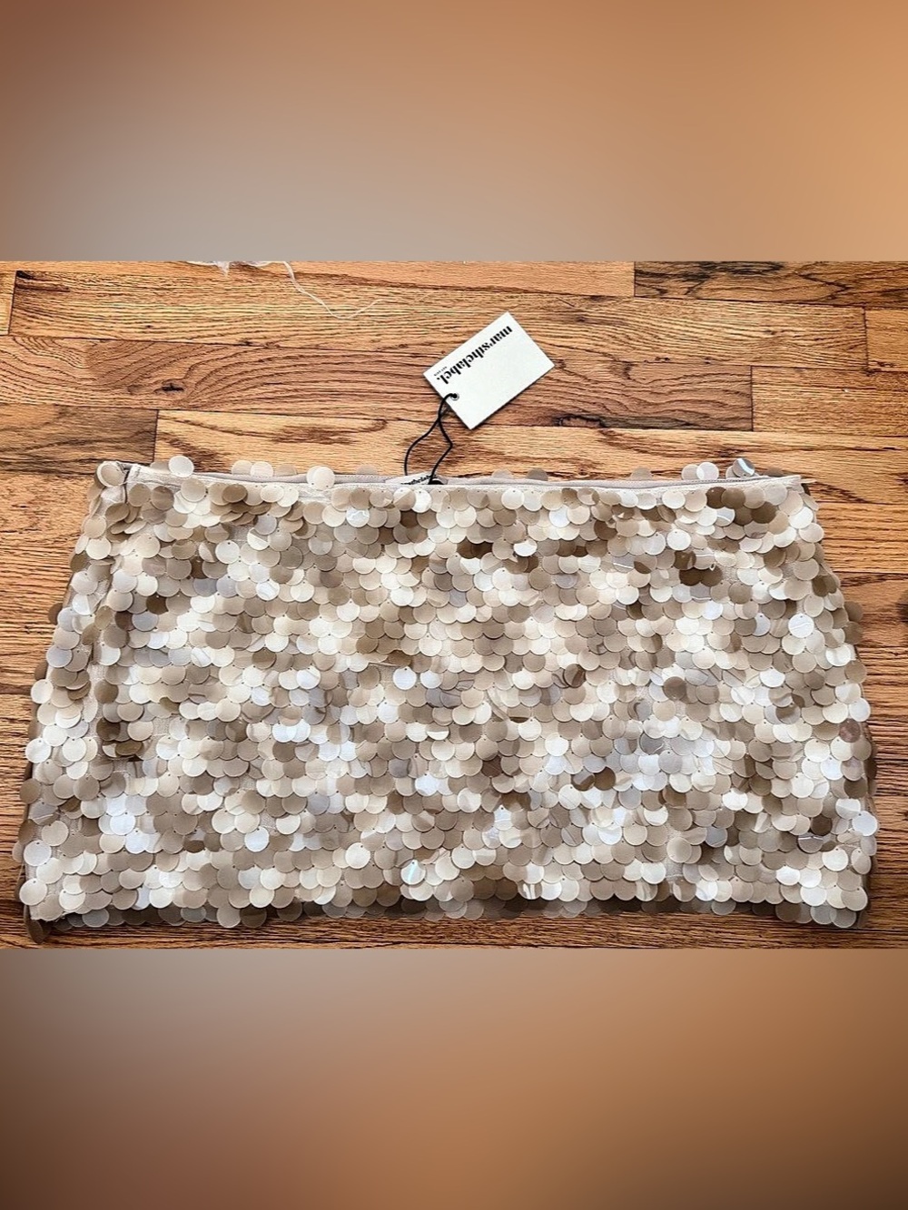 marshlabel Sequin Mini Dress NWT in White & Beige